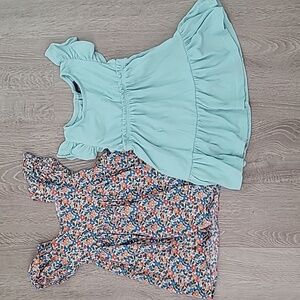 Lot of 2 Floral and Blue Dresses